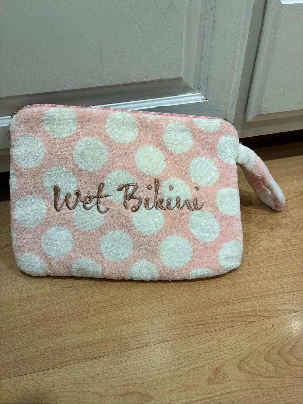 Victoria's Secret Pink and White Polka Dot 'Wet Bikini' Cosmetic Pouch